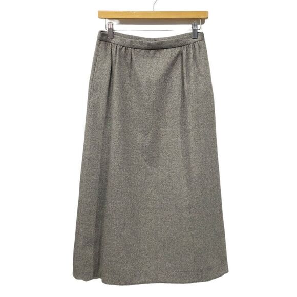 Vintage Pure Camel Hair High Waisted Midi Skirt Women's Sz 10 Gray - Picture 1 of 8